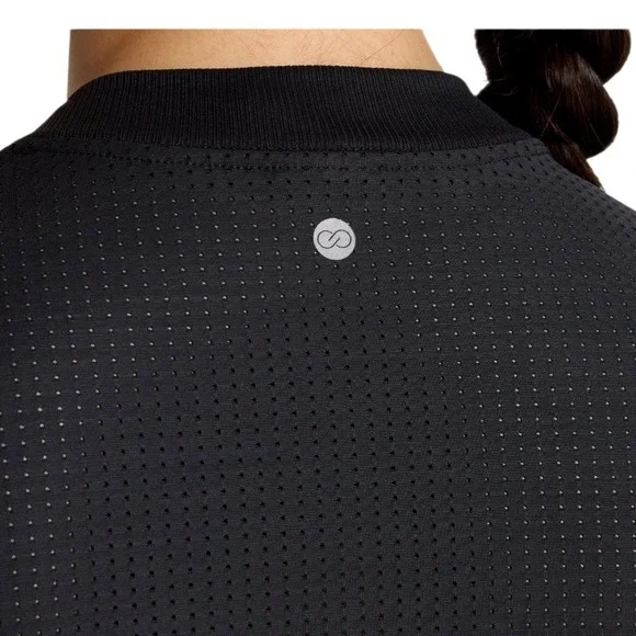 CALIA Womens Open Mesh Mock Neck Tank Top Black Workout Athletic Small Gym New - Picture 6 of 13